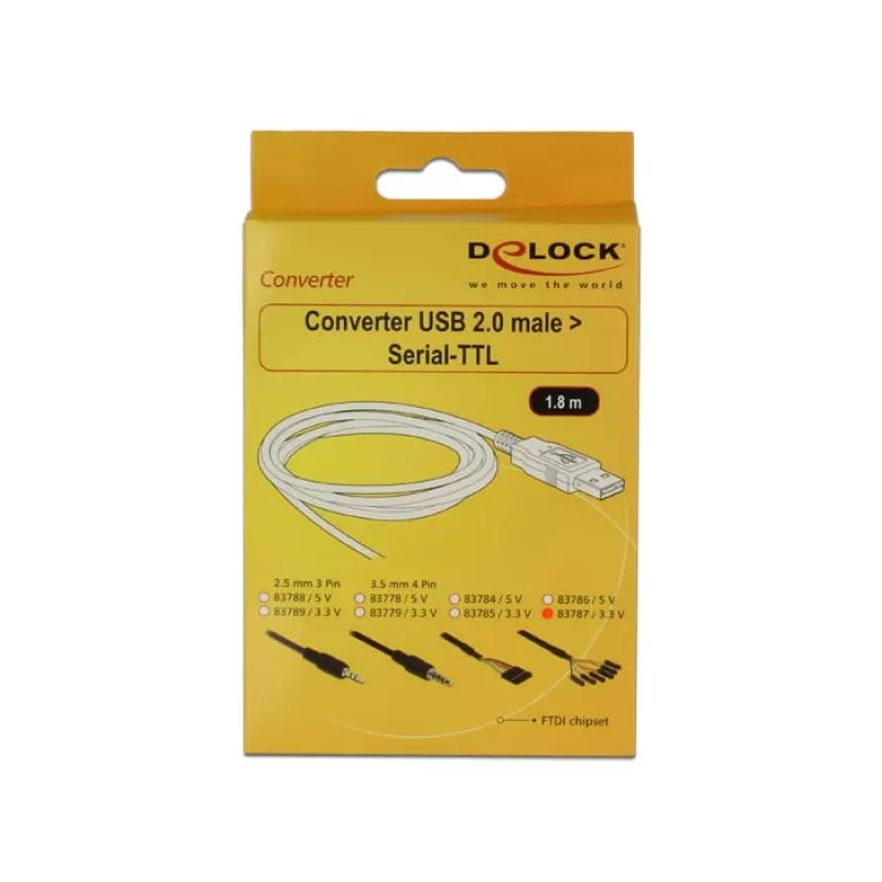 Kabel USB DeLOCK 1.8m USB2.0-A/TTL 6-pin czarny