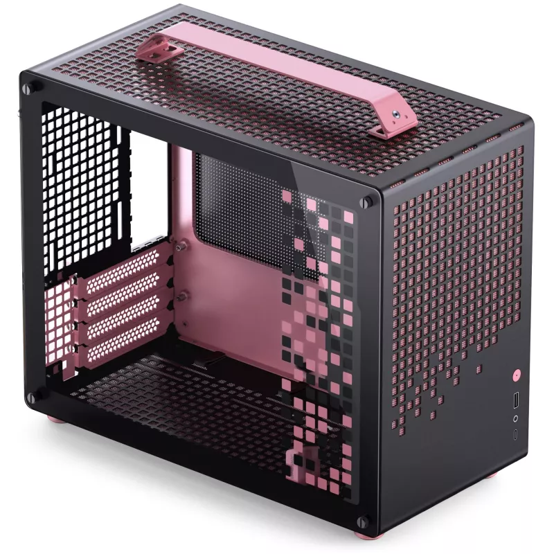 Jonsplus MATX Handle Case Z20 Czarny-Pink – obudowa Mini/Micro/Flex-ATX z uchwytem do przenoszenia