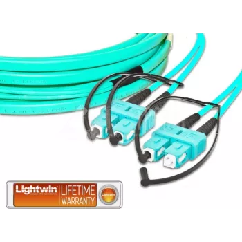 Kabel światłowodowy Lightwin LDP-50 SC-SC 10.0 OM3 FD 10 m w kolorze akwamarynowym (LDP-50 SC-SC 10.0 OM3 FD)