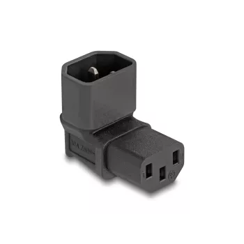 DeLOCK Adapter sieciowy IEC 60320 C14 na gniazdo C13 10 A 90° Czarny 80472