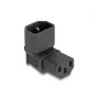 DeLOCK Adapter sieciowy IEC 60320 C14 na gniazdo C13 10 A 90° Czarny 80472