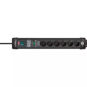 Power Extension Brennenstuhl 1951160400 1.8m 6 AC Outlets Indoor Czarny
