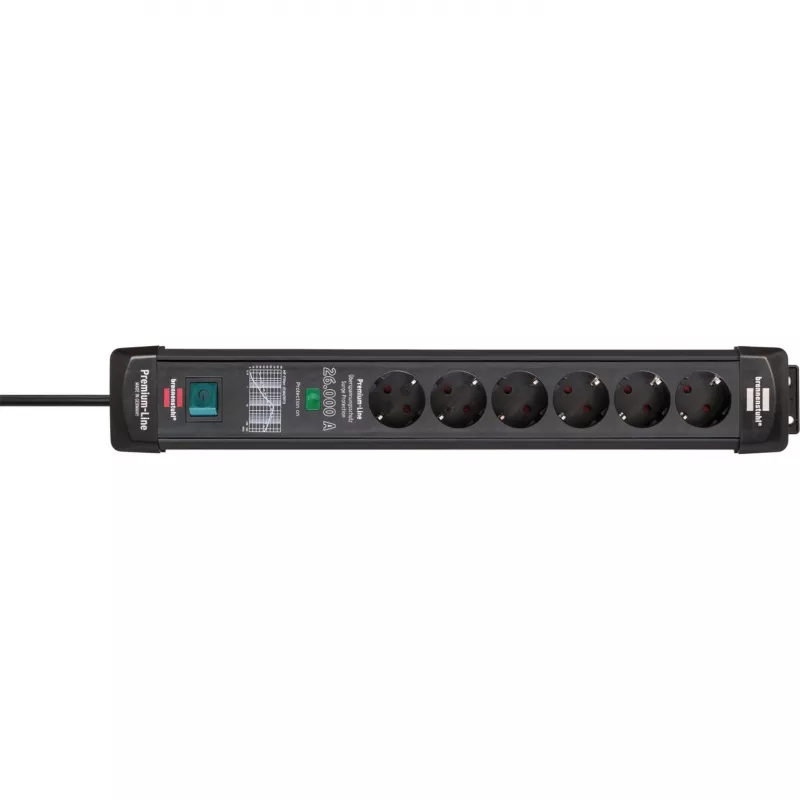 Power Extension Brennenstuhl 1951160400 1.8m 6 AC Outlets Indoor Czarny