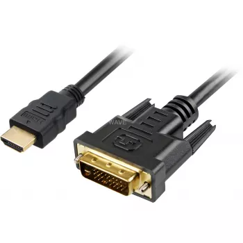 Kabel adapterowy HDMI > DVI-D (czarny, 5 metrów, Dual Link, 24+1)