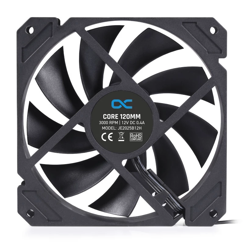 Wentylator Alphacool 12 cm 3000 RPM 7,83 mmH2O Podwójne łożysko kulkowe Czarny 120x120x25 mm