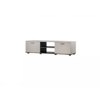 Szafka RTV cama meble SOHO 140x43x37 cm — blat kaszmirowy, stelaż czarny