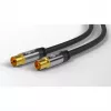 Kabel antenowy Goobay TV (typ 135 dB), 4-krotnie ekranowany, 10 m, czarny - pozłacany, gniazdo koncentryczne > wtyk koncentryczny (70389)