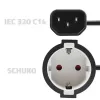 Zasilacz przejściowy QOLTEC 53906 IEC 320 C14 na SCHUKO 16A 250V