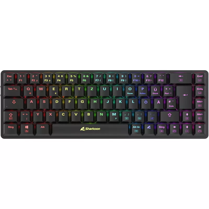Sharkoon PureWriter W65 Klawiatura Gaming RF Bezprzewodowa QWERTZ Niemiecki Czarny
