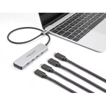 DeLOCK USB-C Hub 10 Gb/s 4 porty Aluminiowy Szary