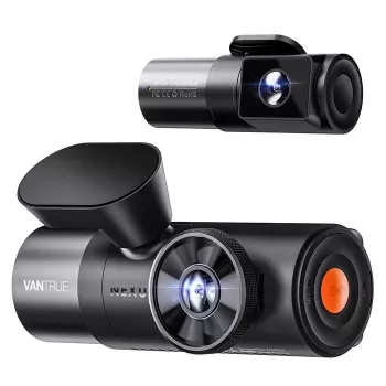 Rejestrator samochodowy VANTRUE N5 Nexus 5 — kamera samochodowa 4-kanałowa, 2592×1944 główna, 160° przód/wnętrze, GPS, Wi‑Fi, wyświetlacz IPS, MicroSD do 512 GB