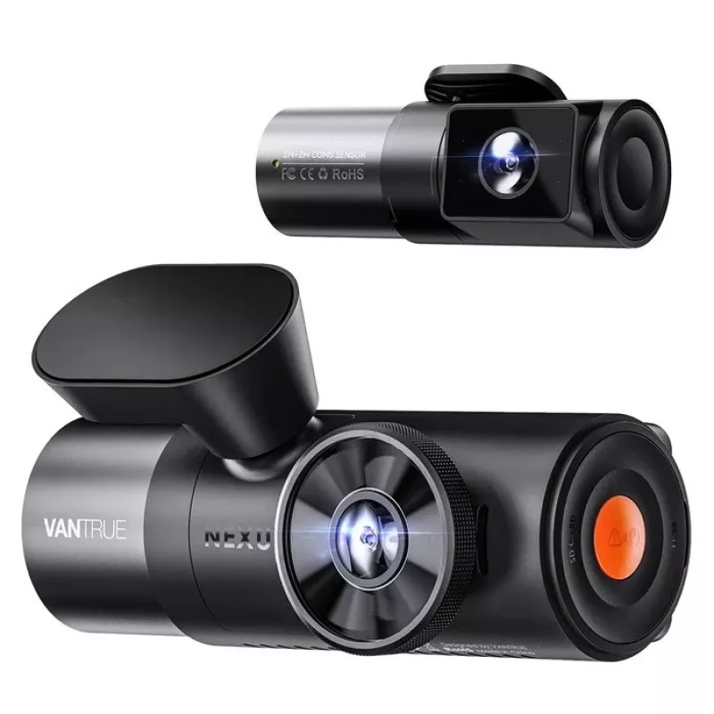 Rejestrator samochodowy VANTRUE N5 Nexus 5 — kamera samochodowa 4-kanałowa, 2592×1944 główna, 160° przód/wnętrze, GPS, Wi‑Fi, wyświetlacz IPS, MicroSD do 512 GB