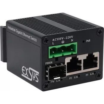 Przełącznik sieciowy Exsys EX-62010POE-SFP PoE+ niezarządzalny 1 Gbps z 2 portami SFP
