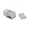 Moduł keystone LANBERG KSU6-1090, Cat6 U/UTP płaski, RJ-45 męski do LSA żeńskiego, AWG 22/26, 14.5×16.1 mm, biały