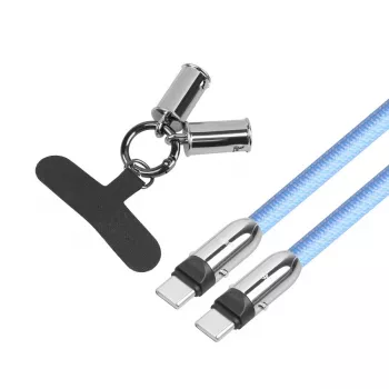 Kabel USB-C 2w1 1m niebieski