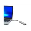 Hub interfejsu Port Designs 900162 USB Type-C — Wyjście USB Type-C, 3840x2160@60Hz, wejście 20V/5A, 117×34×13 mm, srebrny