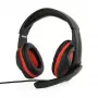 Przewodowy zestaw słuchawkowy do gier GEMBIRD GHS-03 — 20–20000 Hz, kabel 2 m, 250 g, czarno-czerwony