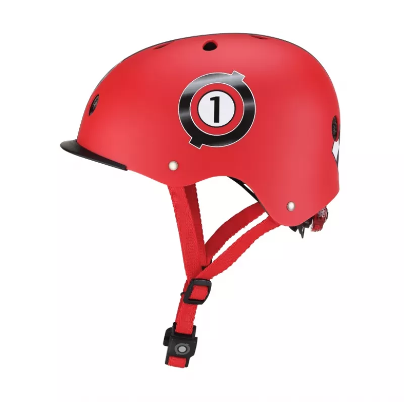 Kask ochronny GLOBBER Elite Lights XS/S 48–53 cm Czerwony