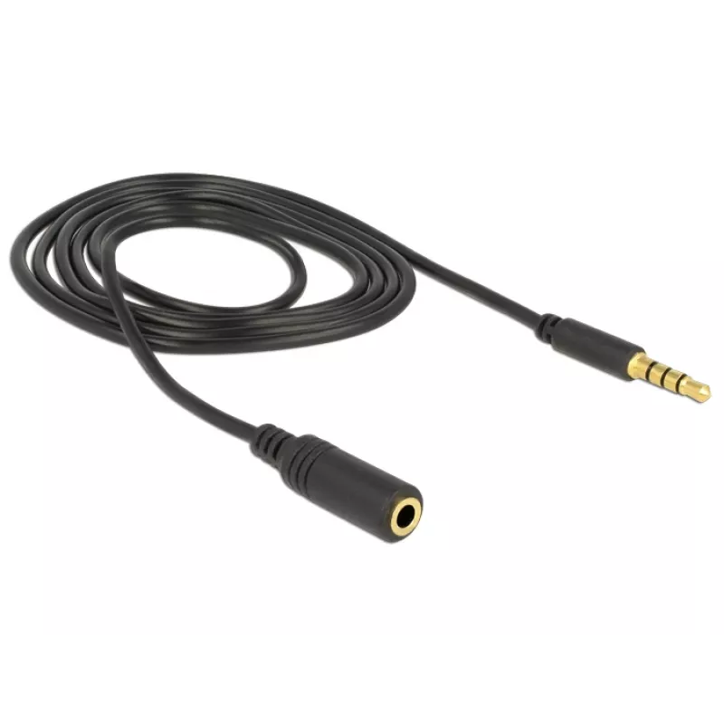 Kabel audio 3.5 mm męski na żeński DeLOCK 84666 czarny 1 m