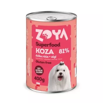 Mokra karma dla psów ZOYA Superfood Goat 400 g — pełnoporcjowa mokra karma dla dorosłych psów z mięsem kozy, puszka 400 g