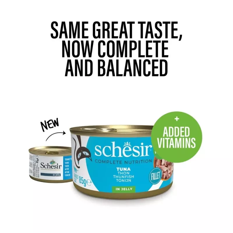 Mokra karma dla kota Agras Pet Foods Schesir Tuńczyk w galaretce 6×50 g (300 g), monobiałkowa, dla kotów dorosłych, bez soi i glutenu