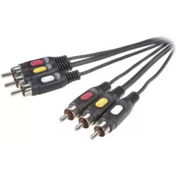 SpeaKa Professional Kompozytowy kabel połączeniowy RCA AV [3x wtyk RCA - 3x wtyk RCA] 2 m Czarny (SP-7869864)