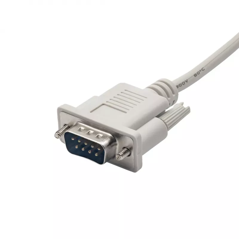 Kabel szeregowy RS-232 Akyga AK-CO-03, D-Sub 9-pin męski–męski, nieskrosowany, 2 m, biały