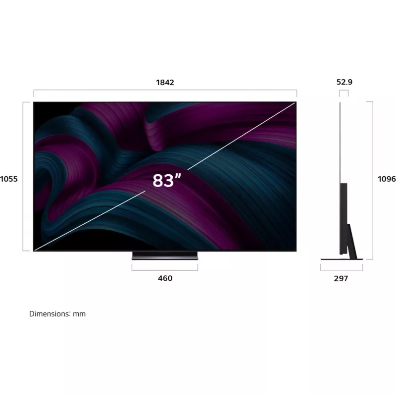 LG OLED evo AI OLED83C5ELA 2.11 m (83 cale) 4K Ultra HD Smart TV Wi-Fi Czarny