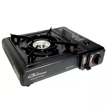 Przenośna kuchenka gazowa kempingowa ELICO BDZ-155B do kartuszy 2,2 kW, zapłon piezoelektryczny.