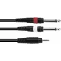 adapter kablowyowy Omnitronic 3,5 mm na 2×3,5 mm, 1,5 m, czarny