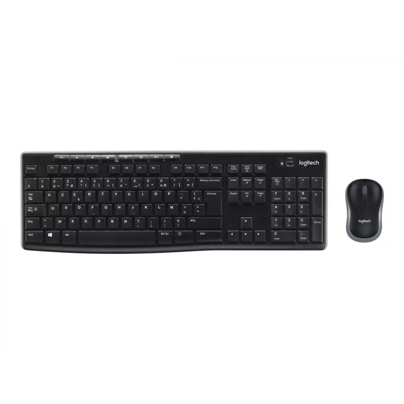 Logitech Wireless Combo MK270 - zestaw klawiatura i mysz - bezprzewodowy - 2,4 GHz - francuski (920-004510)