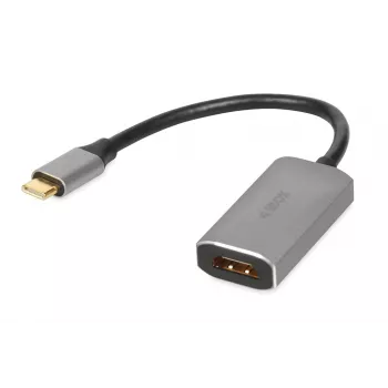 adapter kablowya IBOX USB-C na HDMI, model IACFAK, USB-C (męski) na HDMI (żeński), 4K 60Hz, proste złącza, srebrny
