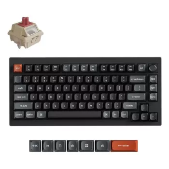 Klawiatura mechaniczna 75% Keychron V1 Ultra 8K — QWERTY, Bluetooth i przewodowa, RGB, czarna