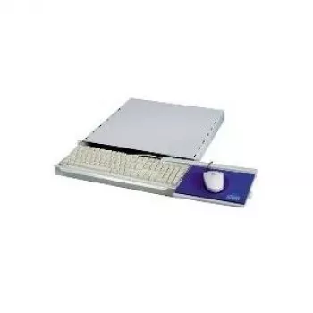 APRA apraNET – Wysuwana półka na klawiaturę do szafy rack – Jasnoszara, RAL 7035 – 1U – 48,3 cm (19 inch)