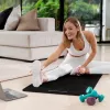 Mata gimnastyczna do jogi, pilatesu, fitnessu, 183x61cm, grubość 6mm, materiał TPE, czarna, REBEL ACTIVE