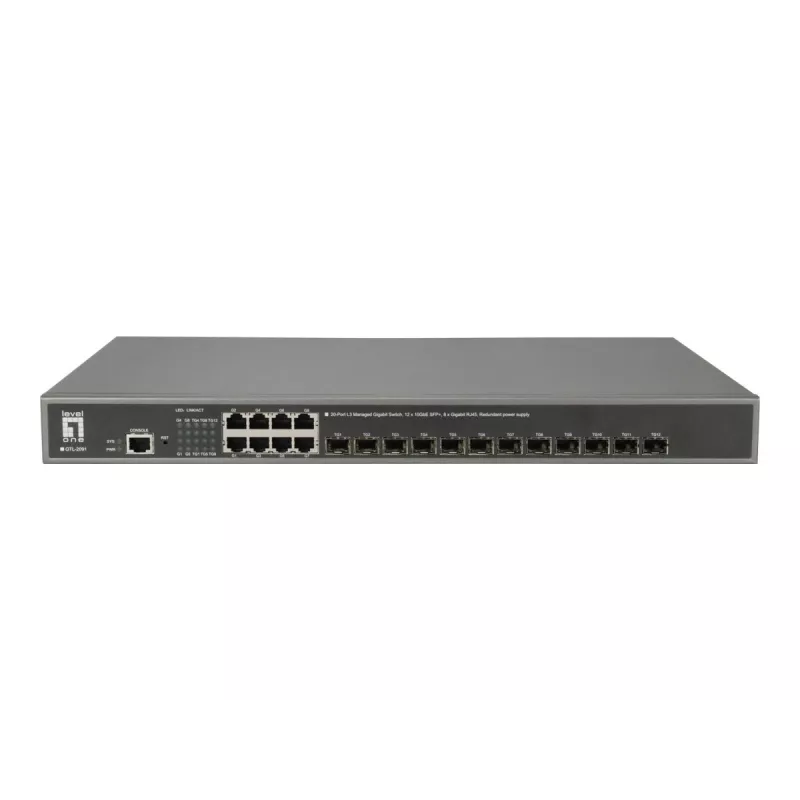 LevelOne GTL-2091 Zarządzany przełącznik L3 Gigabit Ethernet (10/100/1000) Szary