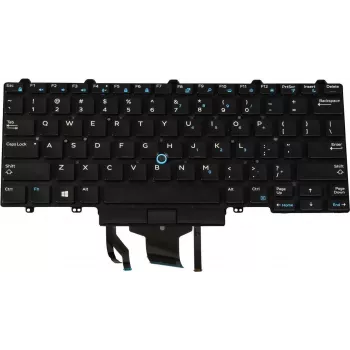 Przewodowa podświetlana klawiatura USB Dell Latitude D19TR — Dell D19TR, połączenie USB, podświetlane klawisze