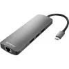 Sharkoon USB 3.0 Type C Combo Adapter interfejsy/karty adaptera HDMI, RJ-45, USB 3.2 Gen 1 (3.1 Gen 1)