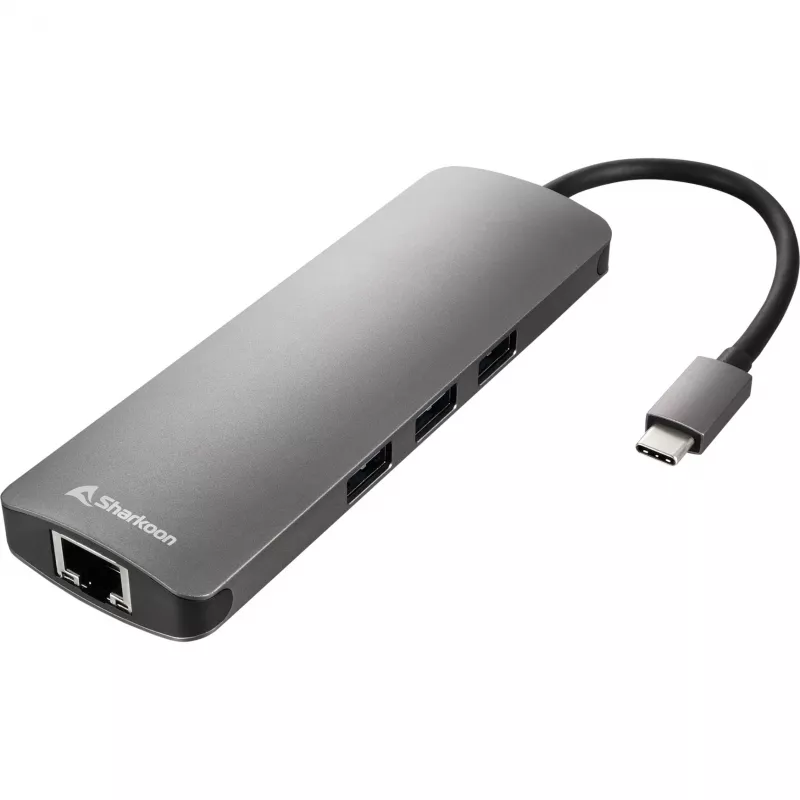 Sharkoon USB 3.0 Type C Combo Adapter interfejsy/karty adaptera HDMI, RJ-45, USB 3.2 Gen 1 (3.1 Gen 1)