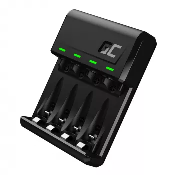 Ładowarka do akumulatorów zielony Cell GC VitalCharger USB, 4 gniazda, AA/AAA, zasilana przez USB, czarna