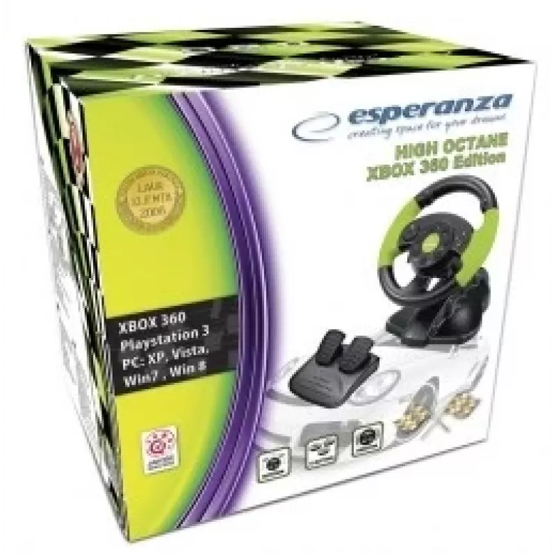 Przewodowy kontroler do gier ESPERANZA EG104 do PlayStation 3 i Xbox 360, czarno-zielony