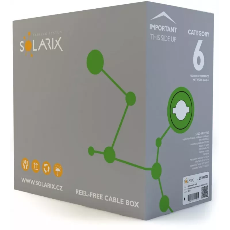 Kabel instalacyjny Solarix CAT6 UTP PVC Eca 305m