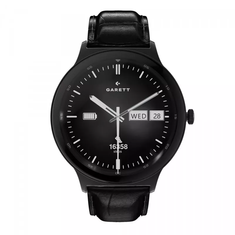 Smartwatch Garett Quantum — czarna stal nierdzewna