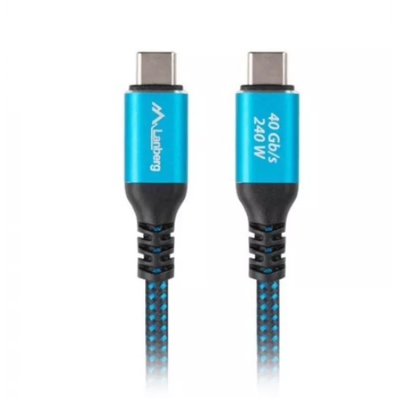 Kabel USB-C do USB-C LANBERG CA-CMCM-45CU-0020-BK, 240 W PD, 8K @ 60 Hz, 2,0 m
