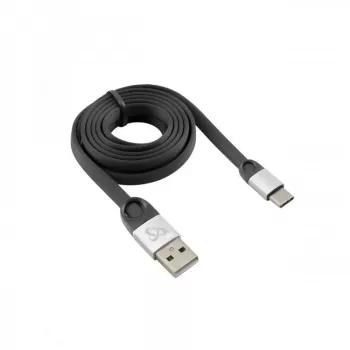 Sbox USB 2.0-Type-C/2.4A czarny/srebrny 1,5 m