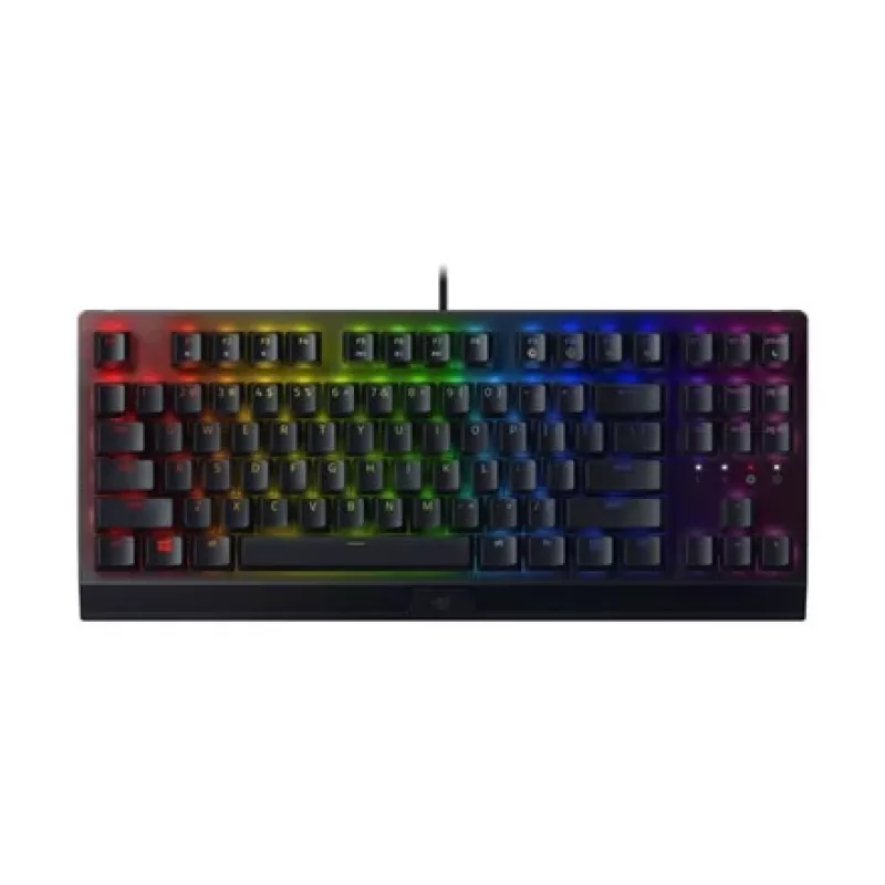 Mechaniczna klawiatura gamingowa Razer CzarnyWidow V3 Tenkeyless — USB, QWERTY US, przełączniki Razer żółty, podświetlenie RGB, czarna