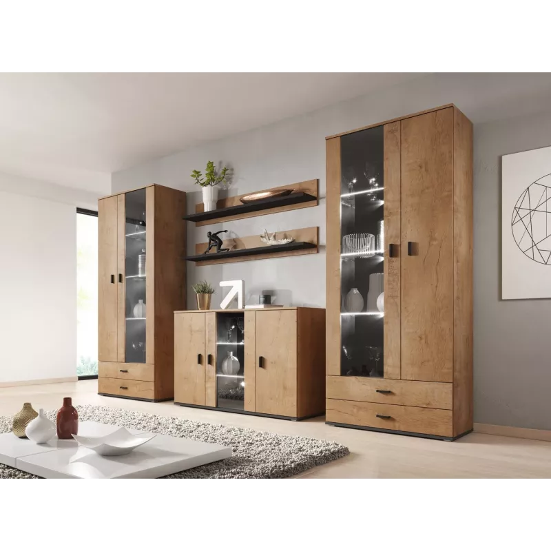 Cama sideboard 120 cm SOHO S7 lefkas oak/Czarny