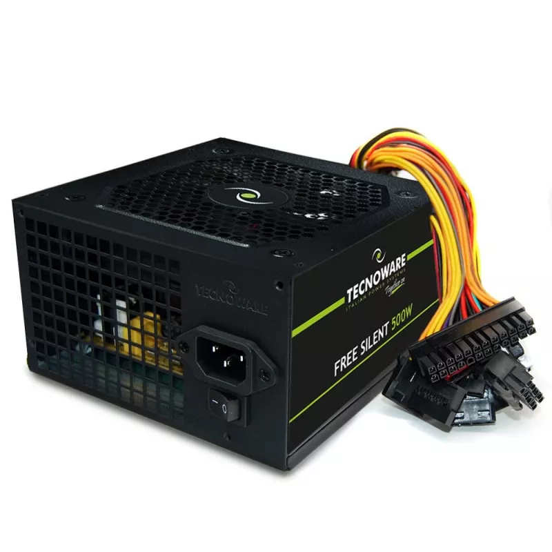 Zasilacz TECNOWARE Free Silent 500 W — ATX, 20+4 pin, wentylator 120 mm, wydajność 86%