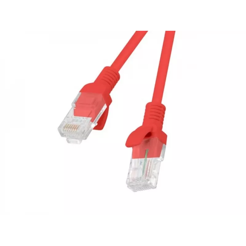 Kabel sieciowy LANBERG PATCHCORD KAT.5E UTP 1M Czerwony