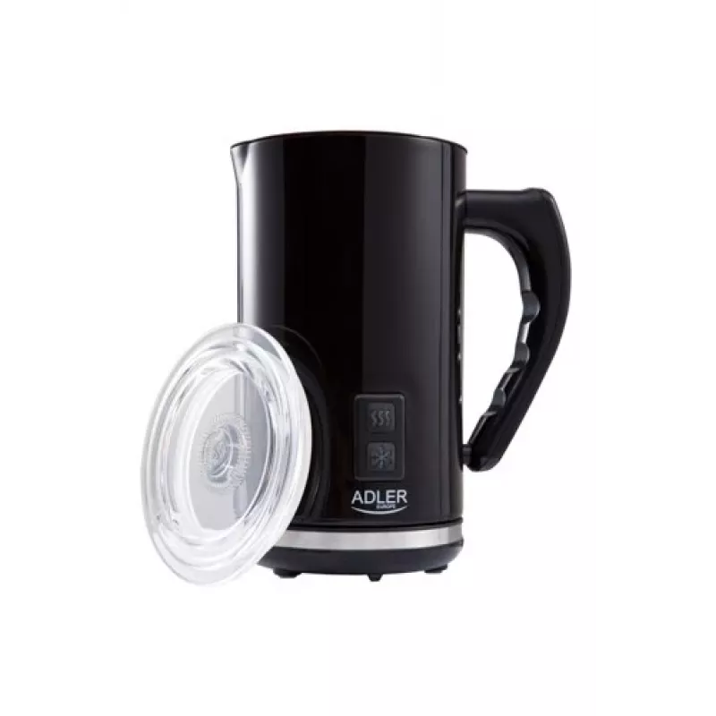 Automatyczny spieniacz/podgrzewacz mleka Adler AD 4478 — misa ze stali nierdzewnej, pojemność 240 ml, 500 W, gorące i zimne